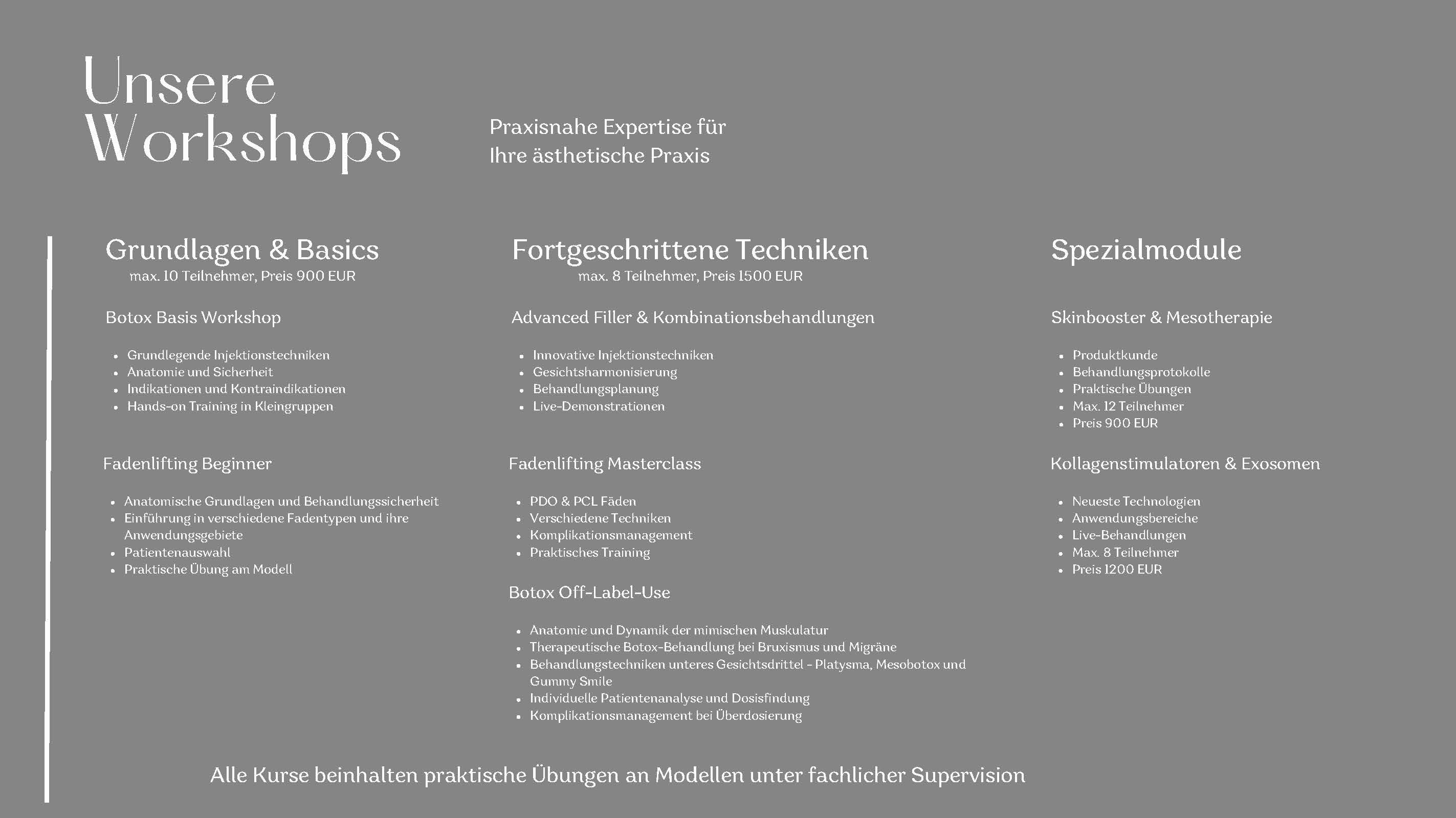 Praxisnahe Expertise für Ihre ästhetische Praxis